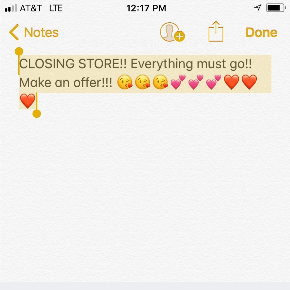 Selling everything make offers. Closing store